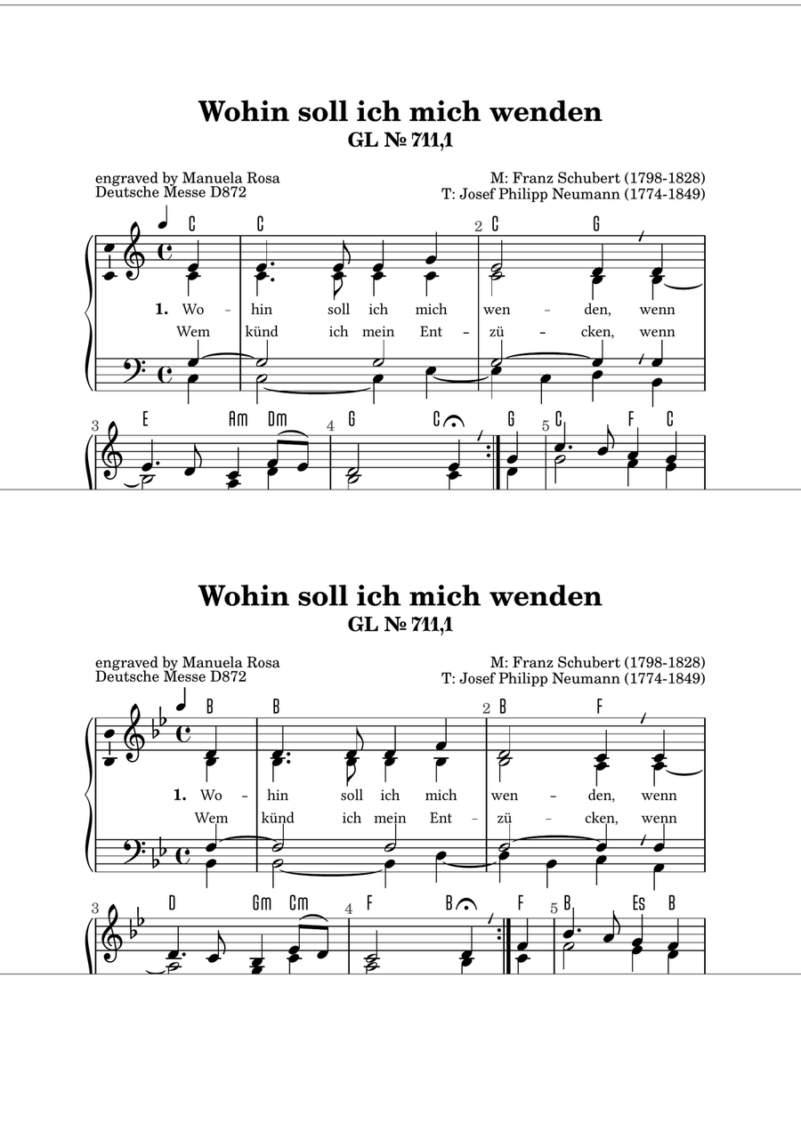 Wohin soll ich mich wenden (Gotteslob 711 Nr. 1) Piano Method scores gallery preview page 1