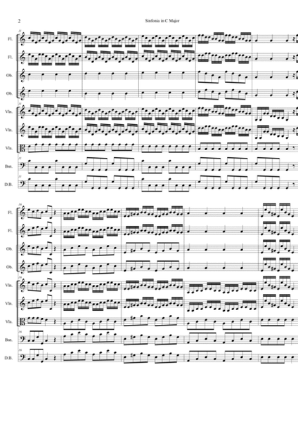 Sinfonia C Major (2 Flutes, 2 Oboes, Bassoon, Strings and Continuo image number null