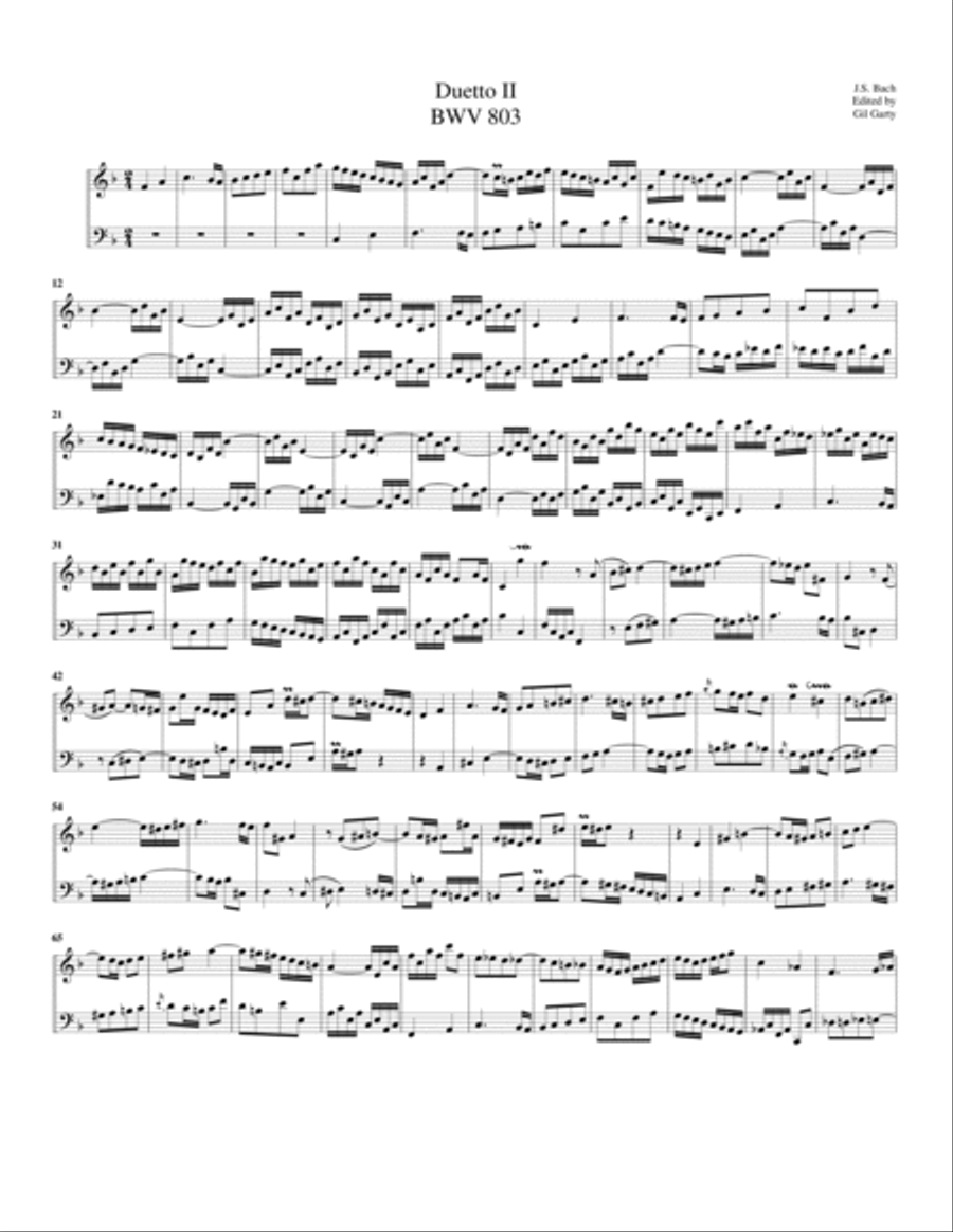 4 duets BWV 802-805 for harpsichord or organ [small print] Harpsichord scores gallery preview page 4
