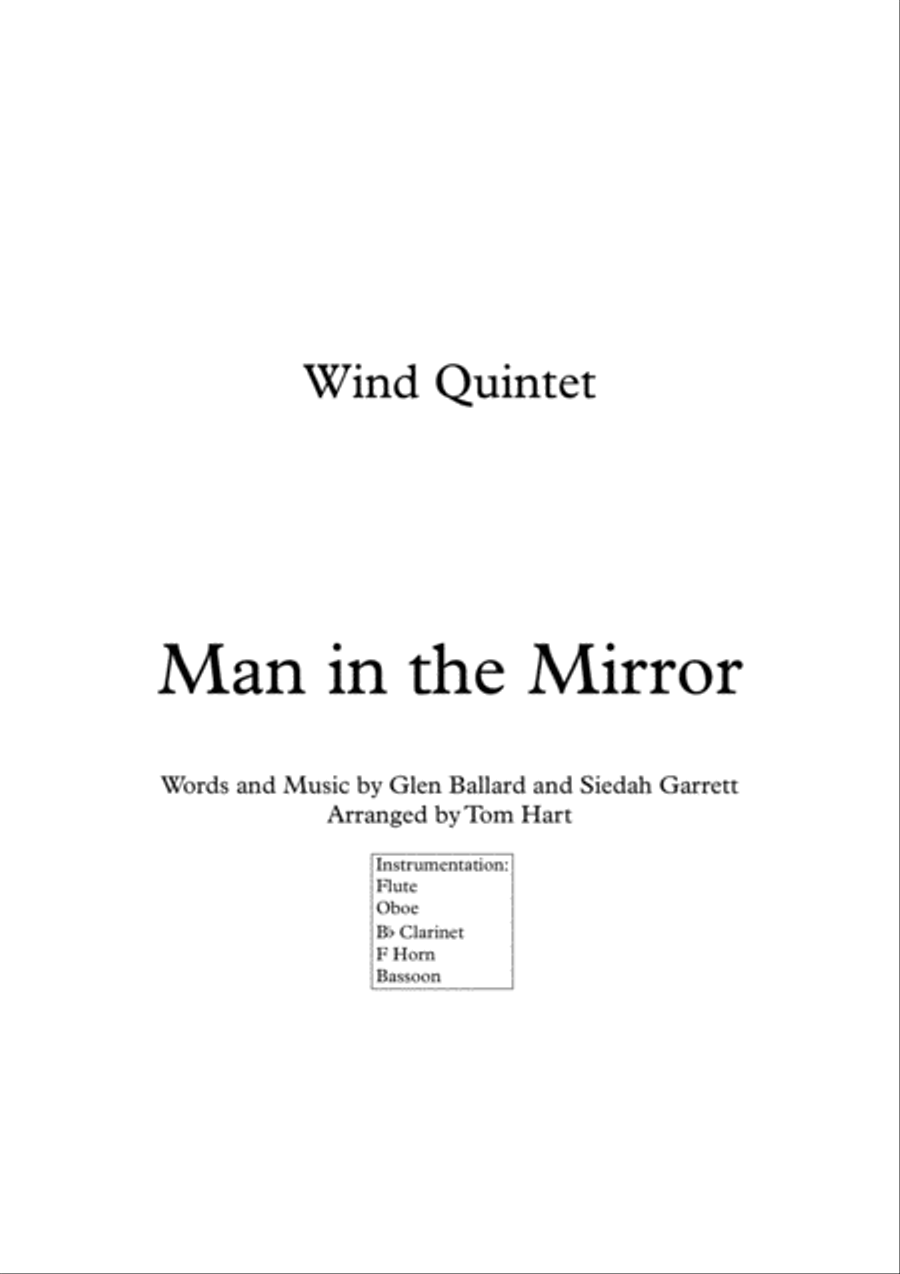 Man In The Mirror Woodwind Quintet scores gallery preview page 1