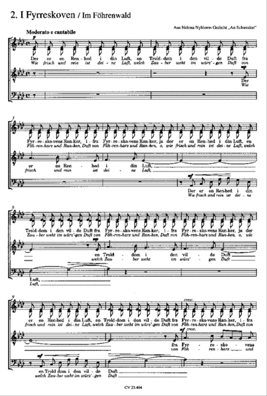 Peterson-Berger: 8 Sanger Choir scores gallery preview page 1