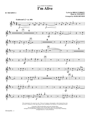Book cover for I'm Alive (from Next To Normal) (arr. Mark Brymer) - Bb Trumpet 2
