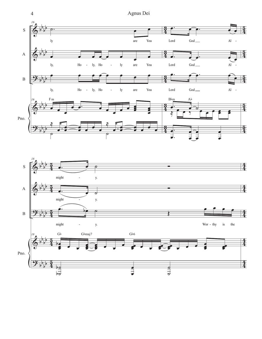 Agnus Dei Agnus Dei 3-Part scores gallery preview page 4