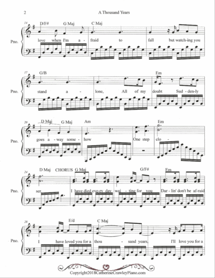 A Thousand Years A Thousand Years Voice scores gallery preview page 2