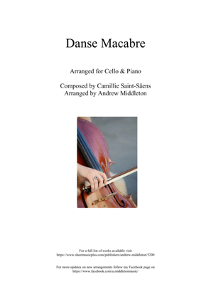 Book cover for Danse Macabre arranged for Cello and Piano