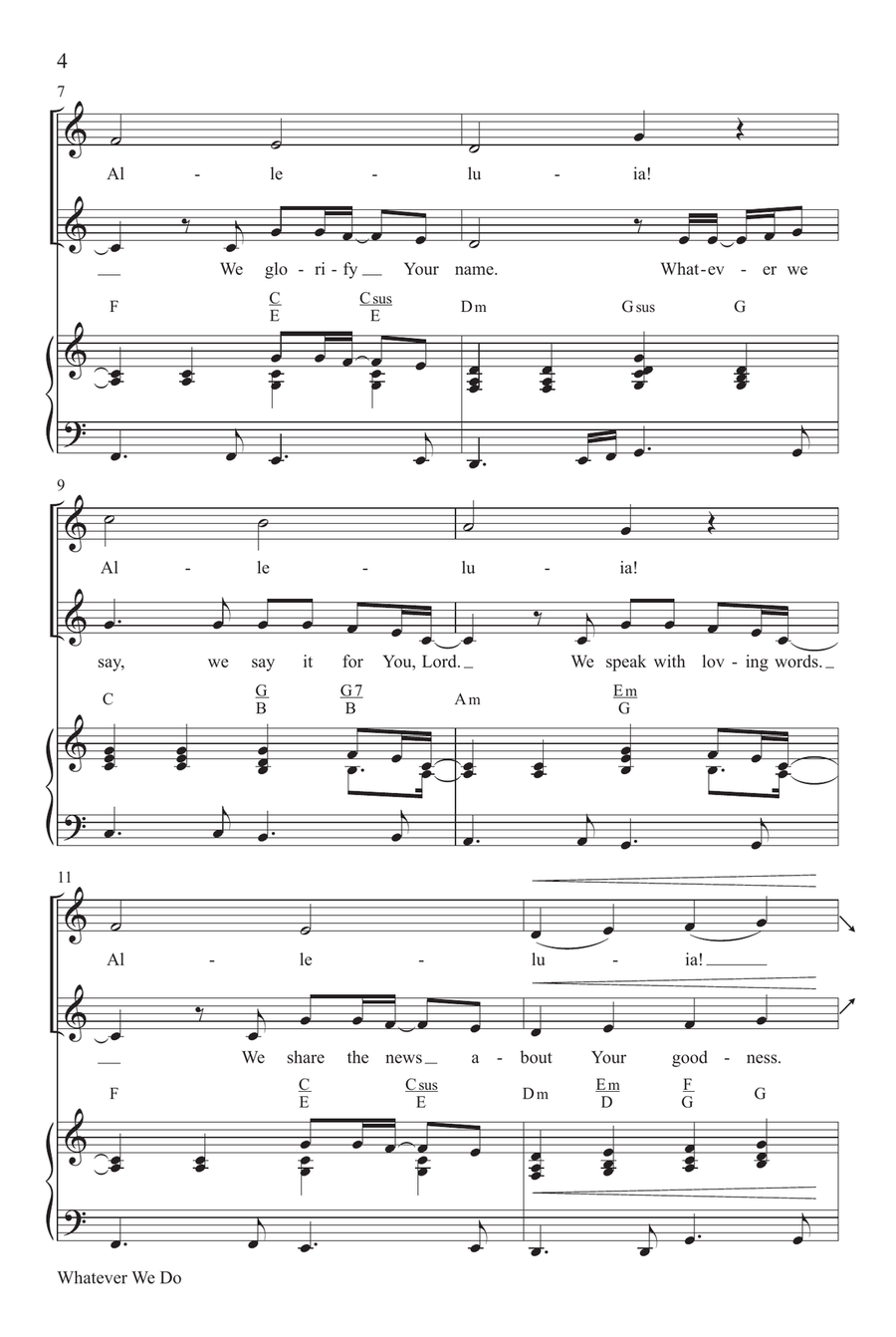 Whatever We Do Unison Choir scores gallery preview page 3