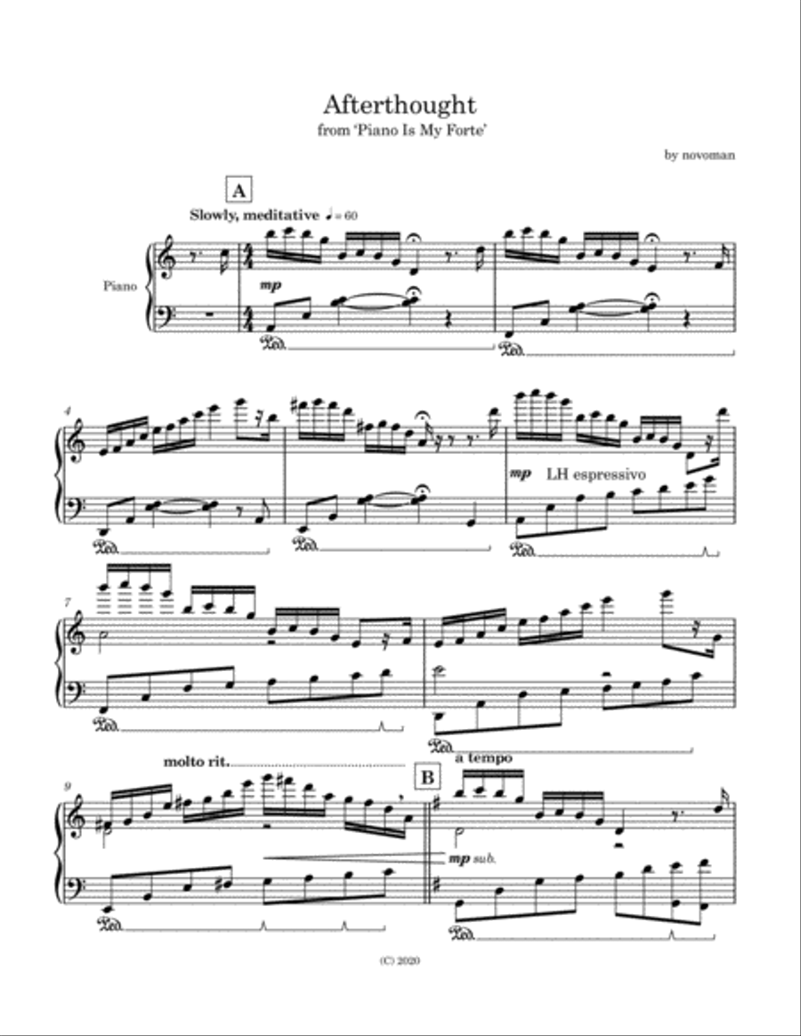 Afterthought Piano Solo scores gallery preview page 2