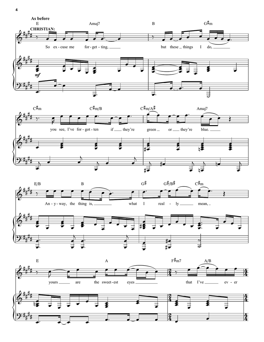 Your Song (from Moulin Rouge! The Musical) Voice scores gallery preview page 4