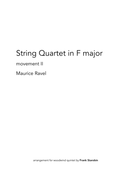 Ravel's String Quartet for Woodwind Quintet image number null