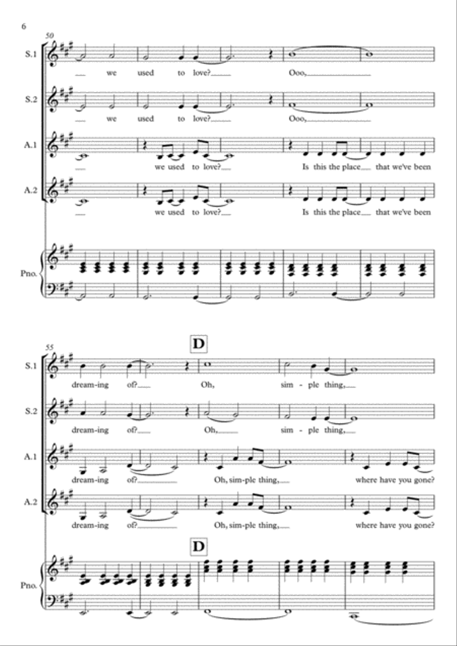 Somewhere Only We Know SSA scores gallery preview page 6