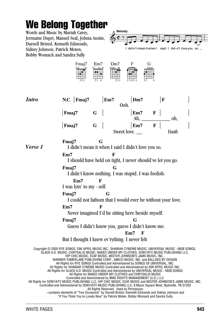 We Belong Together Acoustic Guitar scores gallery preview page 1