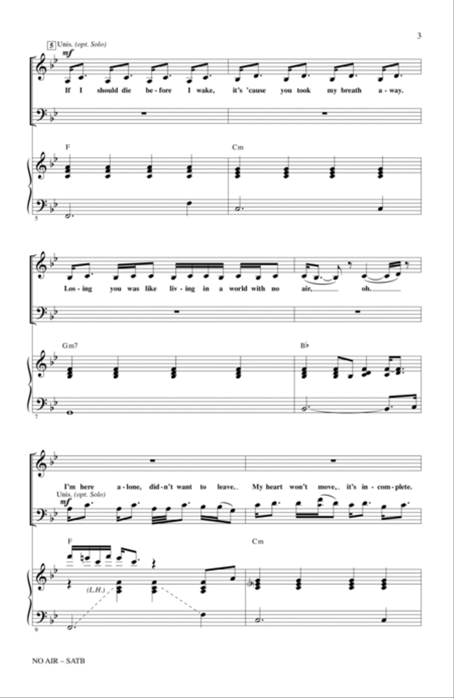 No Air (from Glee) (adapt. Alan Billingsley) 4-Part scores gallery preview page 2