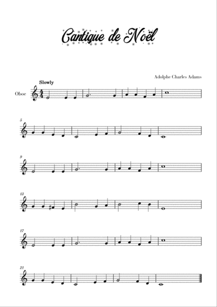 Cantique de Noël (for Oboe) Oboe Solo scores gallery preview page 1