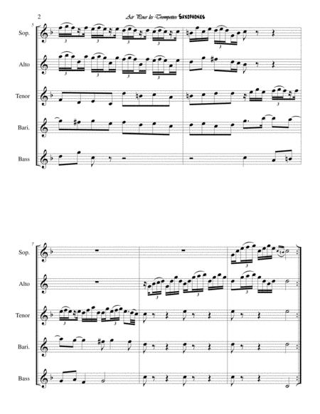 Air Pour les Trompettes (Saxophone Quintet or Quartet arrangement) image number null