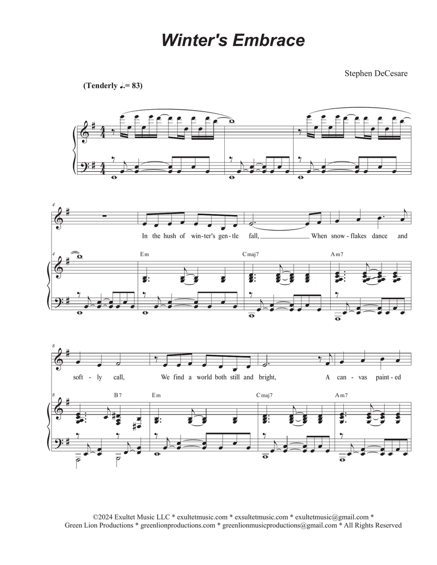 Winter's Embrace (Unison choir)