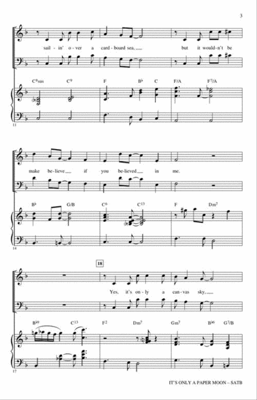 It's Only a Paper Moon 4-Part scores gallery preview page 4