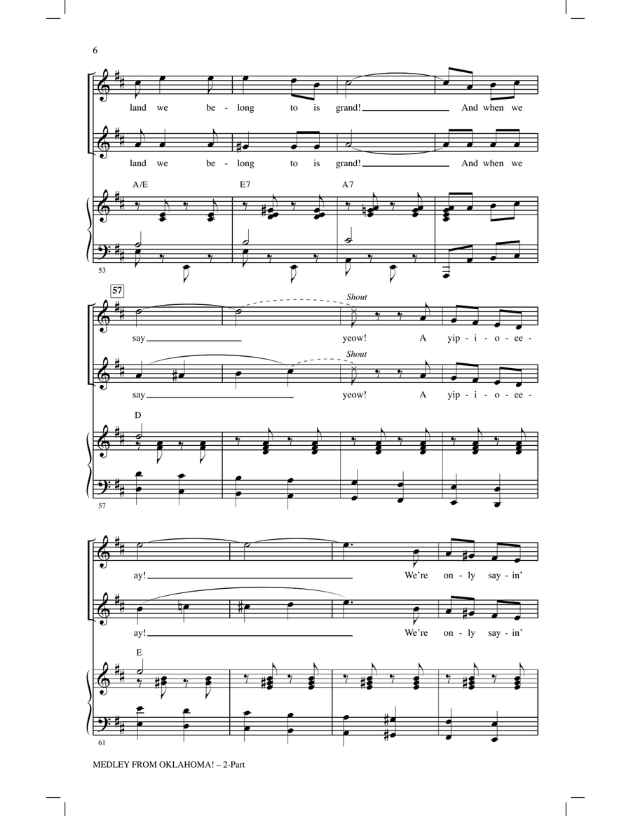 Oklahoma! (Medley) (arr. John Leavitt) 2-Part scores gallery preview page 5