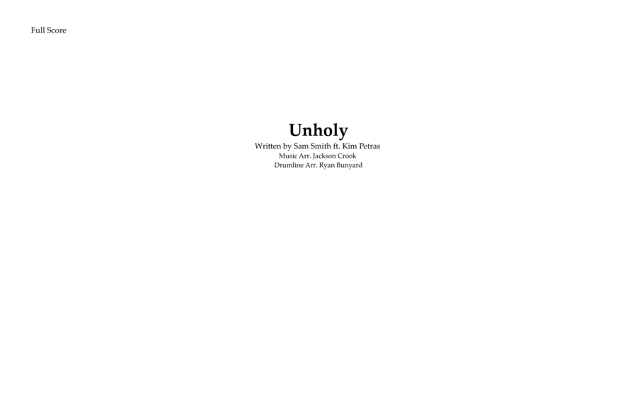 Unholy Unholy Marching Band scores gallery preview page 1