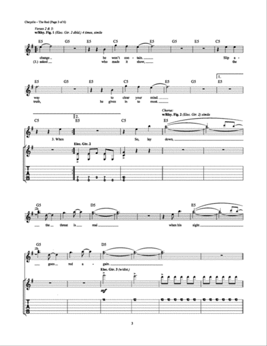 The Red Electric Guitar scores gallery preview page 3