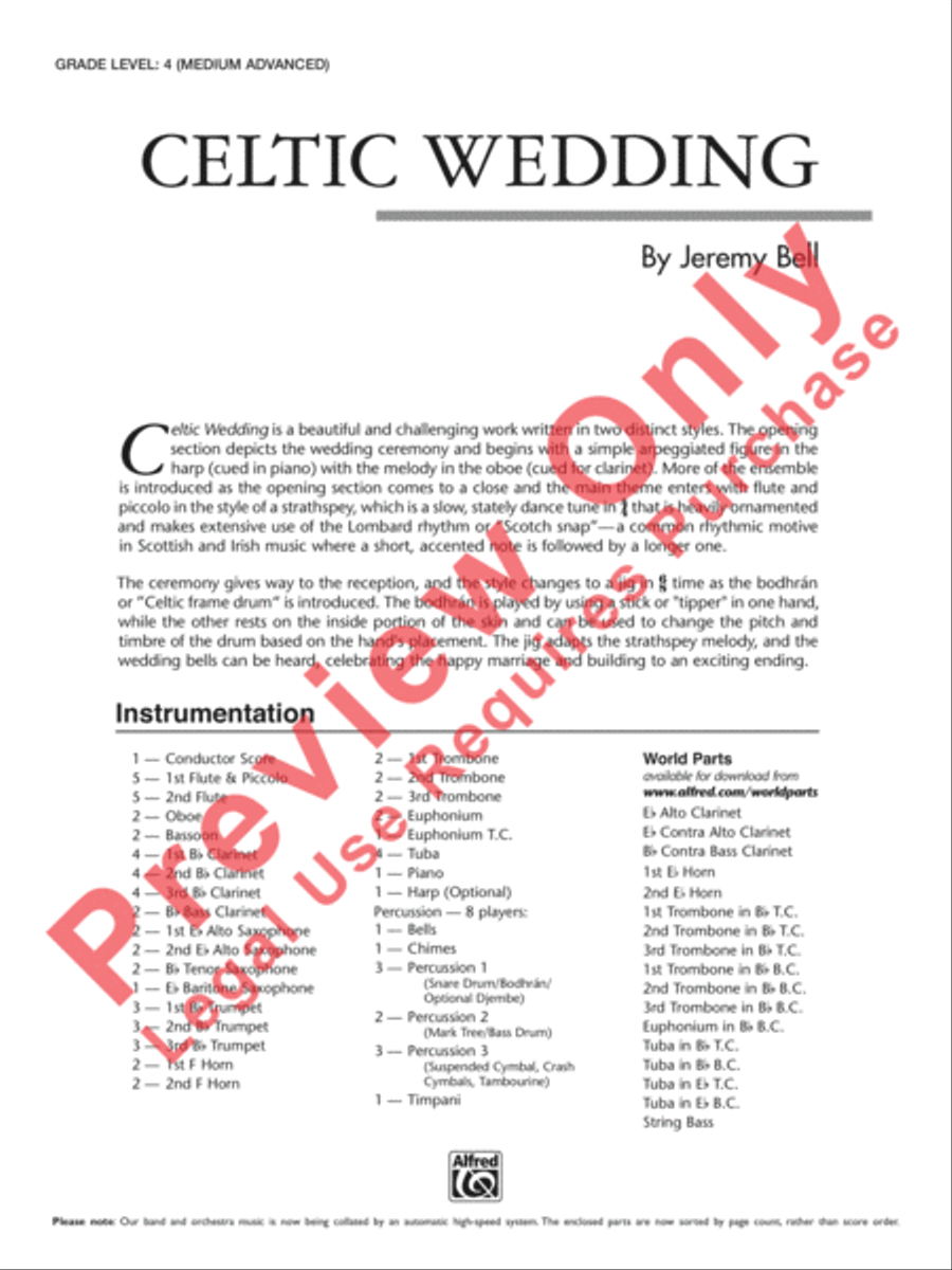 Celtic Wedding Concert Band scores gallery preview page 2