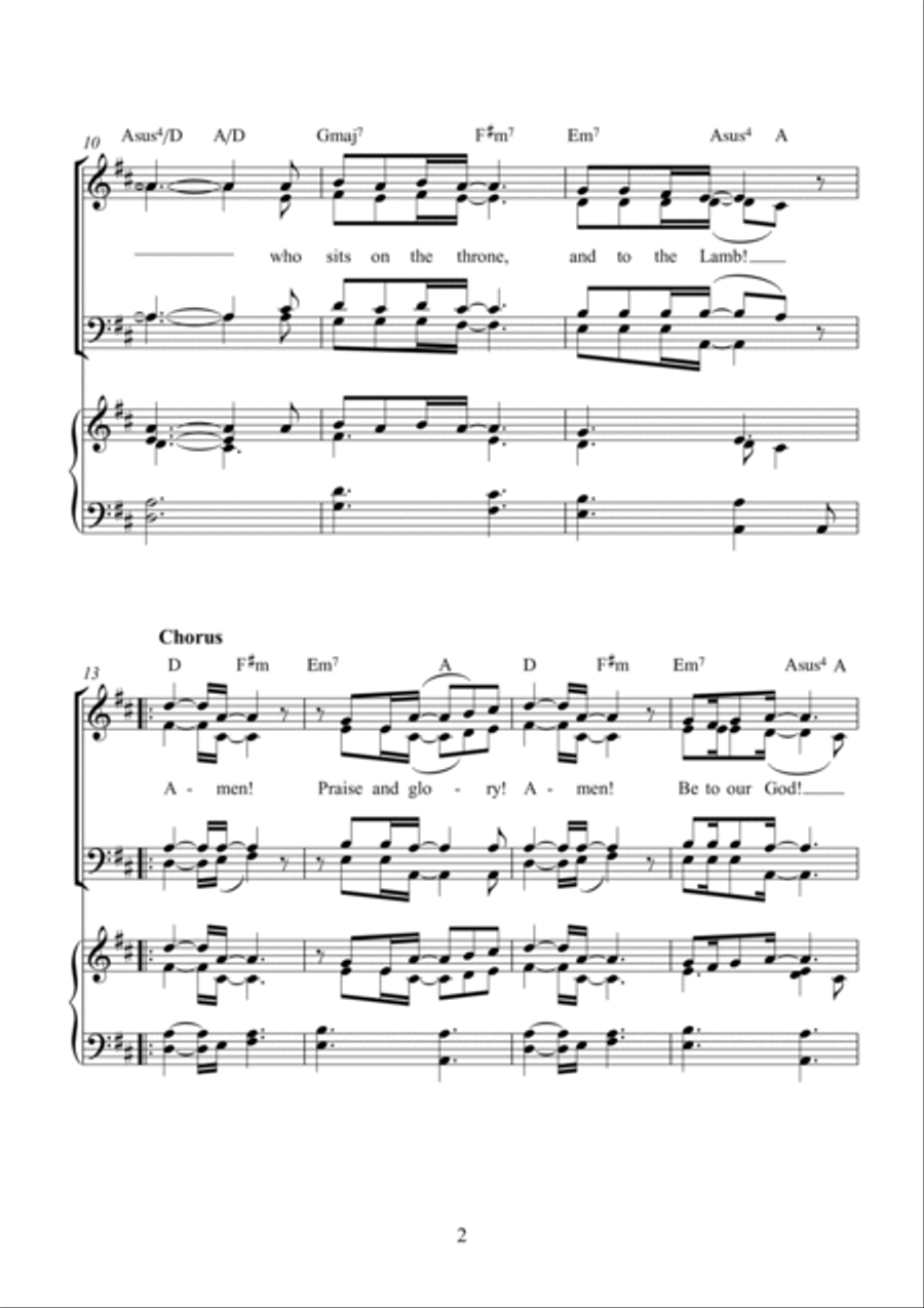 Salvation belongs to our God 4-Part scores gallery preview page 3
