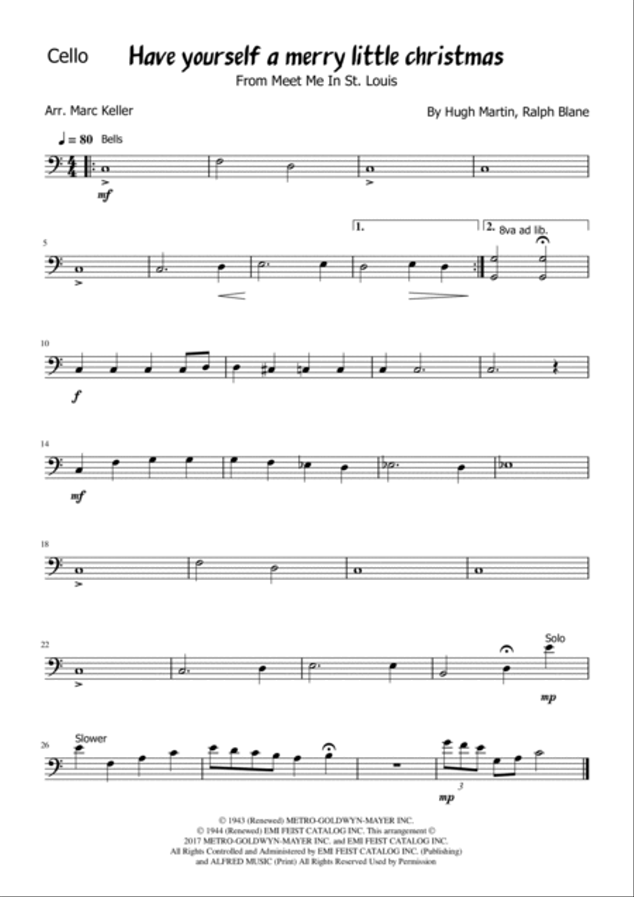 Have Yourself A Merry Little Christmas String Quartet scores gallery preview page 4