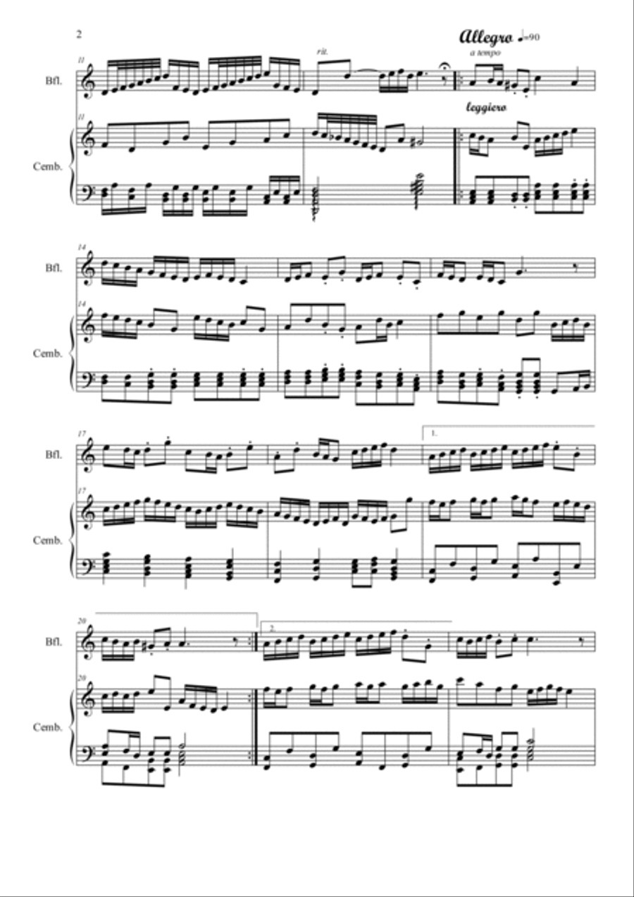 Sonata "Orientale" in A minor for Recorder and Piano image number null