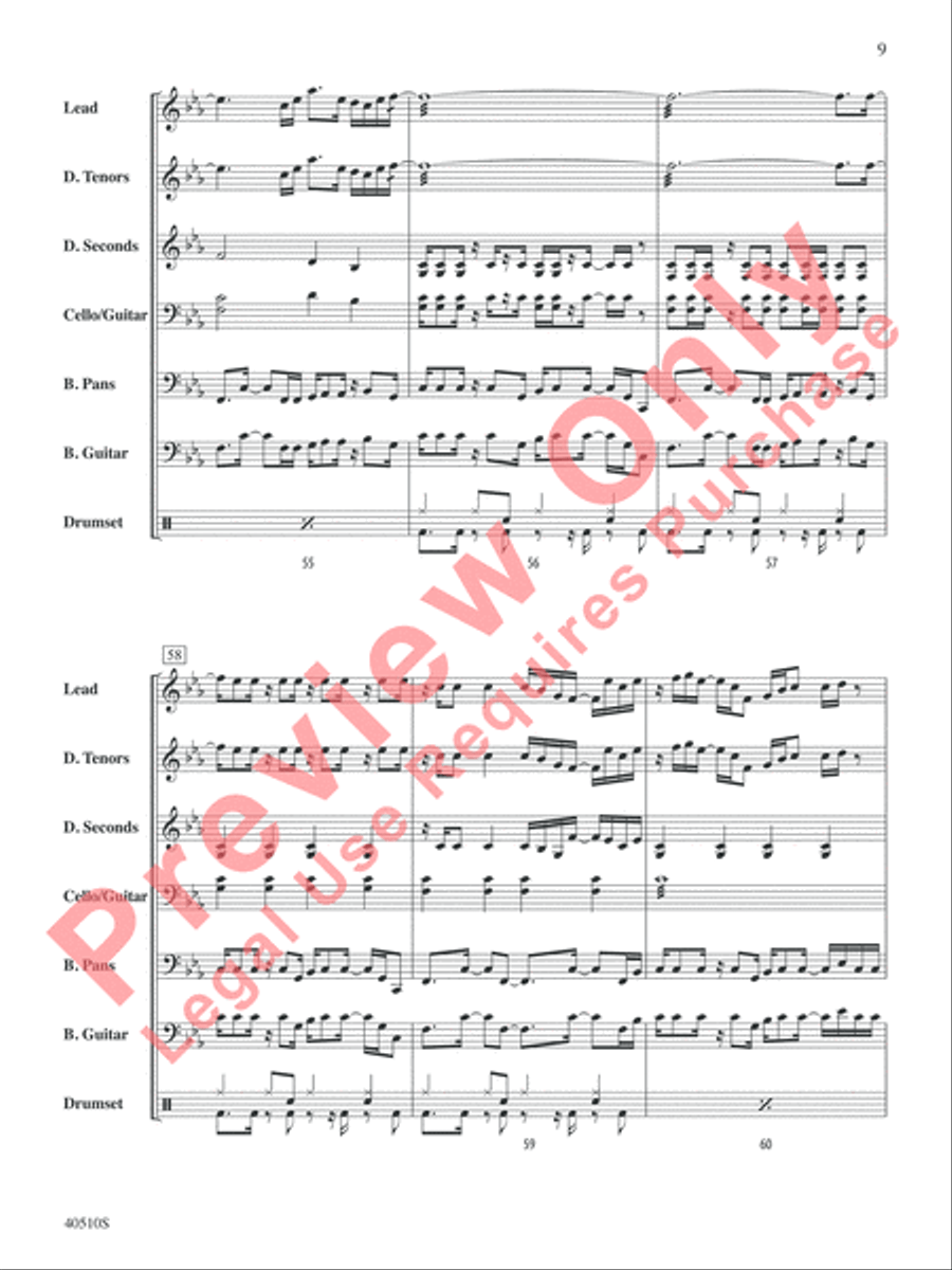 Europa (Earth's Cry Heaven's Smile) Steel Drum Band scores gallery preview page 10