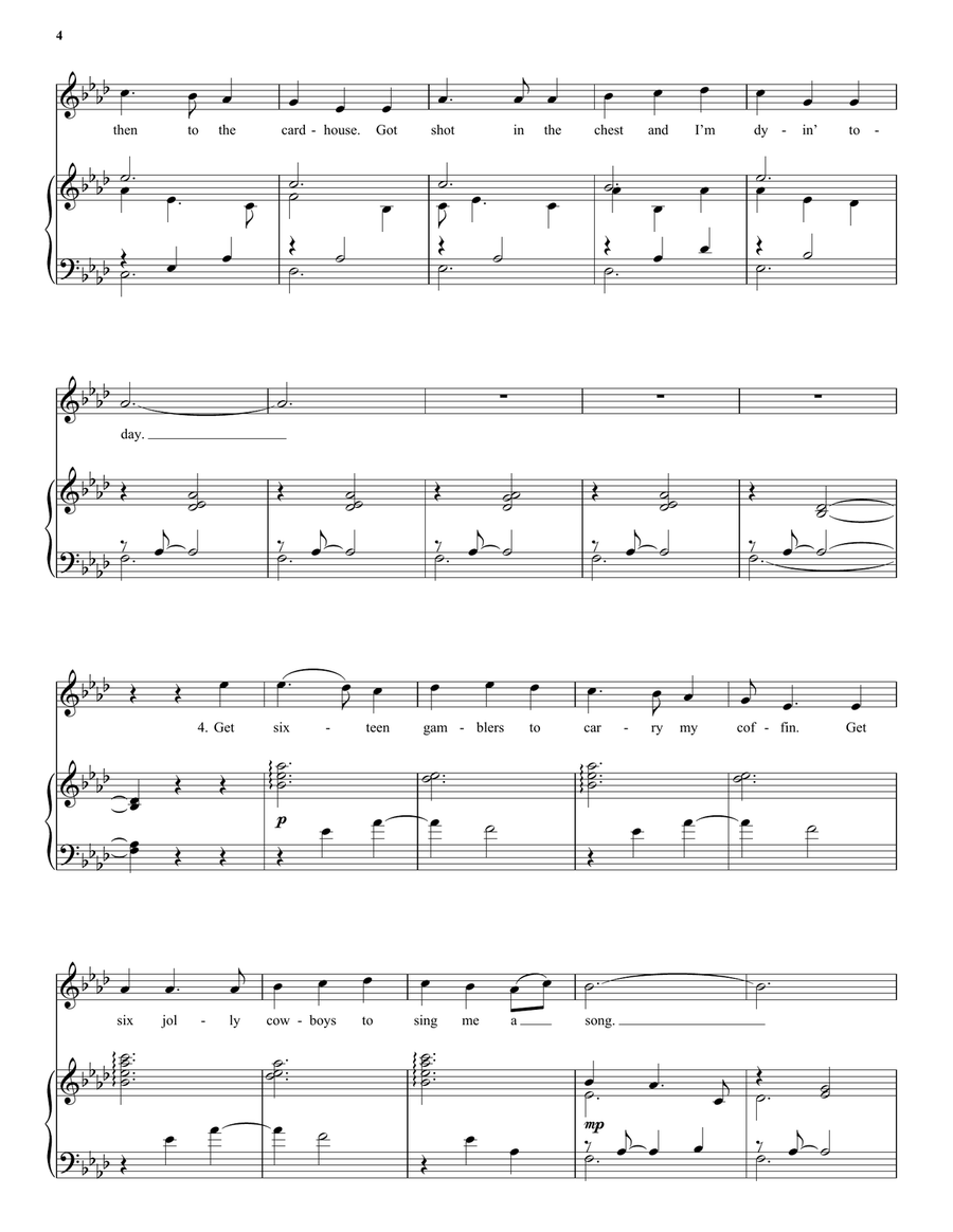 The Streets Of Laredo Piano, Vocal scores gallery preview page 4