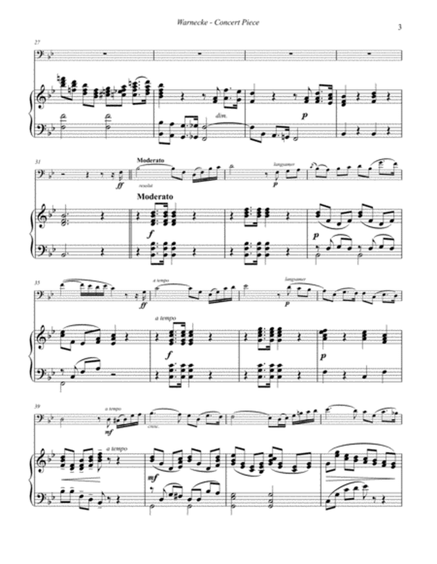Warnecke - Concert Piece, Opus 28 for Trombone & Piano