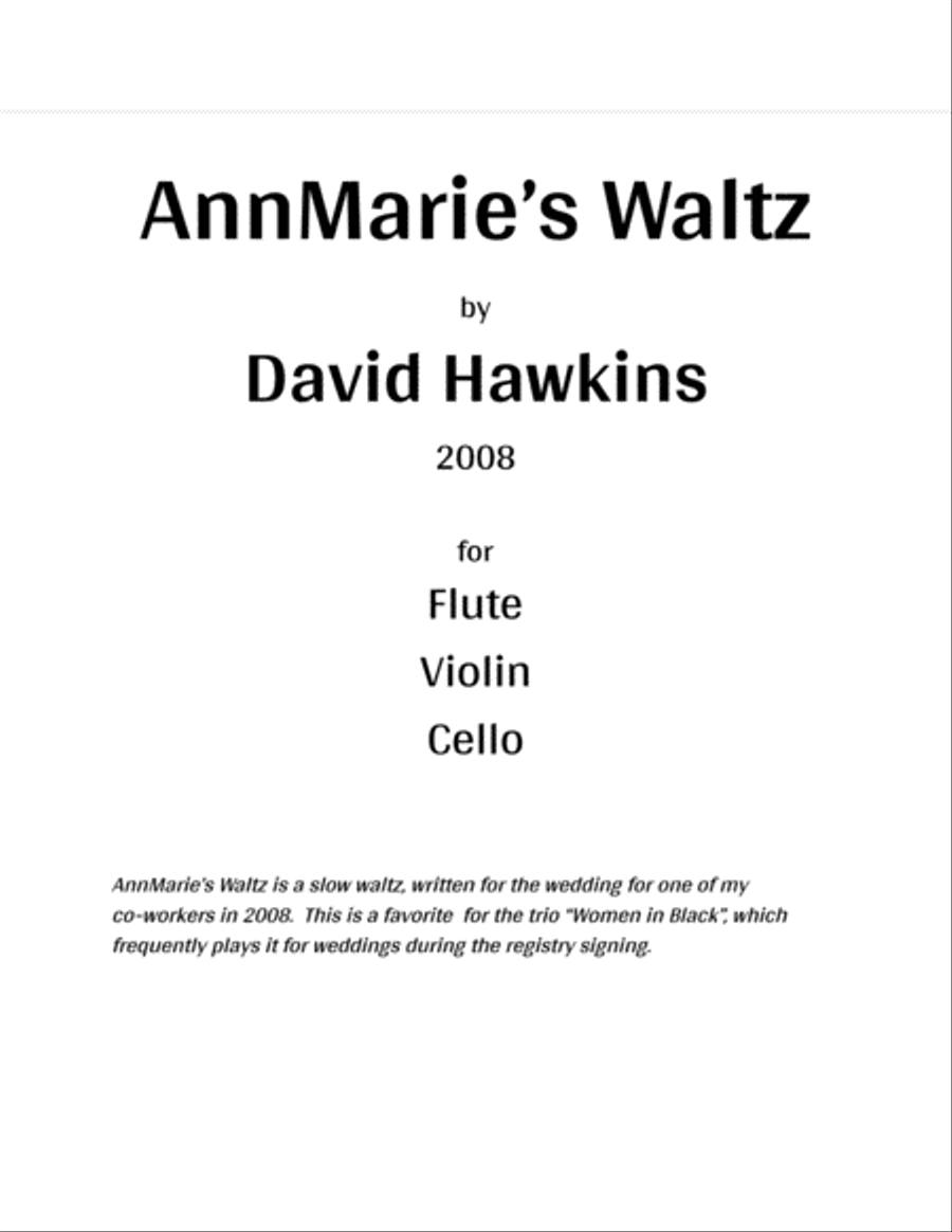 AnnMarie's Waltz Small Ensemble scores gallery preview page 1