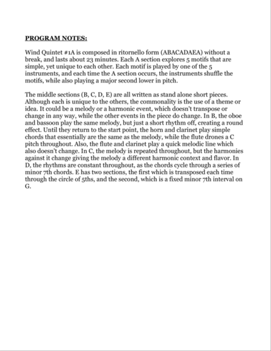 Wind Quintet #1A Woodwind Quintet scores gallery preview page 2