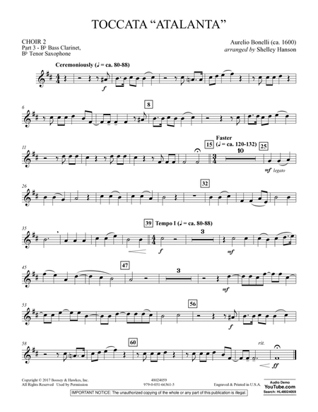 Toccata ("Atalanta") - Choir 2-Pt 3-Bass Clar, T Sax