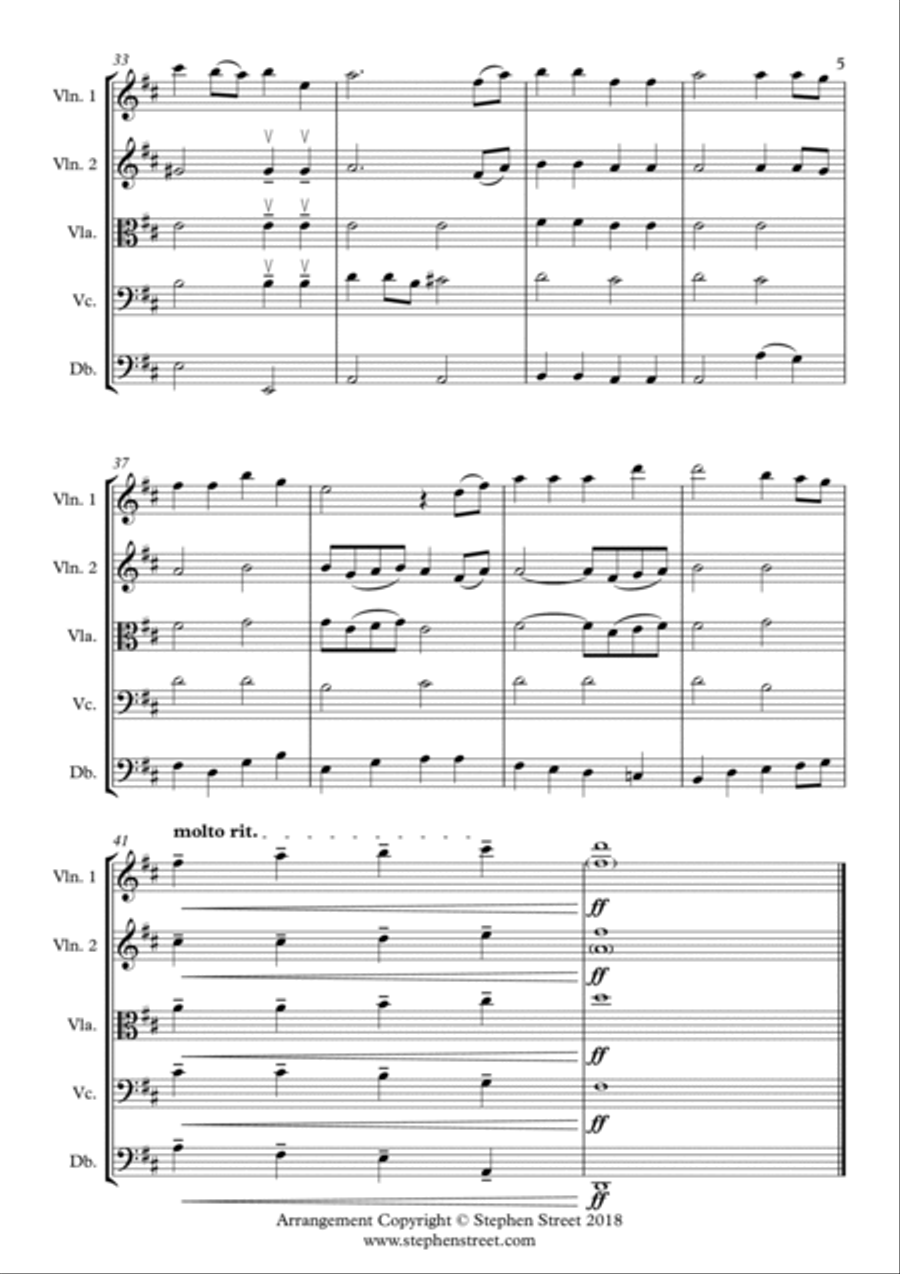 The National Anthem of South Africa, Nkosi Sikelel' iAfrika (String Quintet) String Quintet scores gallery preview page 5