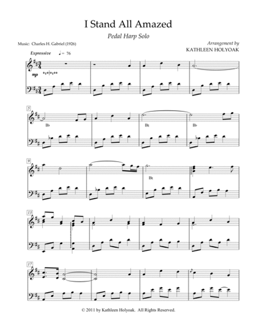 I Stand All Amazed - Piano arrangement by KATHLEEN HOLYOAK image number null