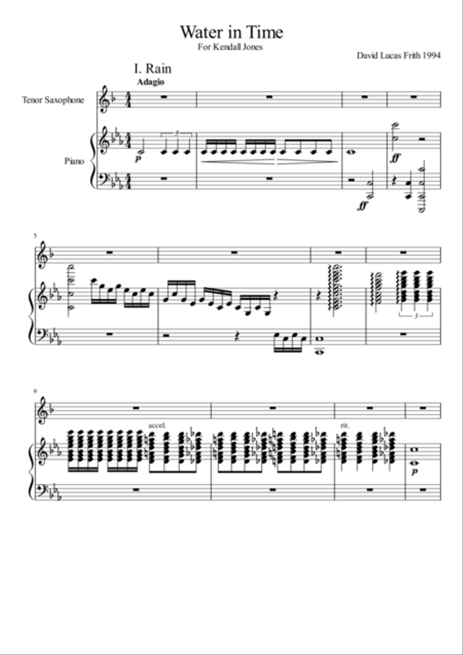 Water in Time Tenor Saxophone scores gallery preview page 1