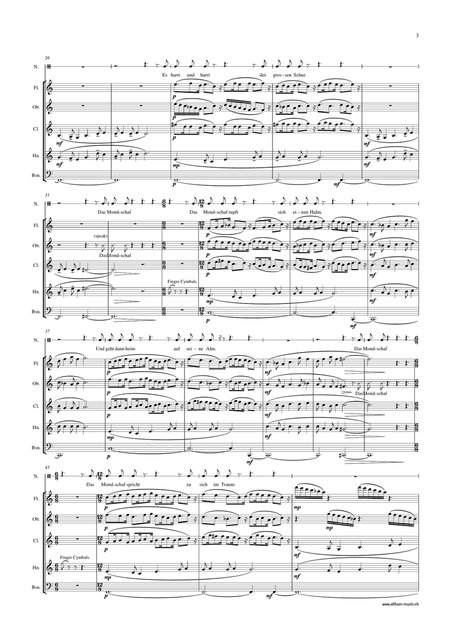 Galgenlieder / Gallow Songs Woodwind Quintet scores gallery preview page 5