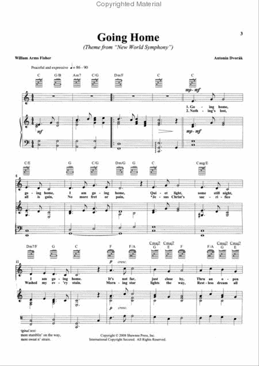 Going Home Piano, Vocal, Guitar scores gallery preview page 2