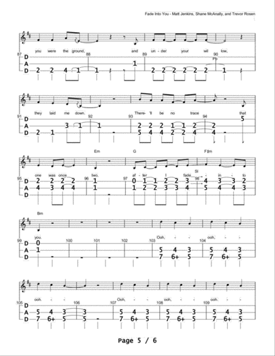 Fade Into You Dulcimer scores gallery preview page 5