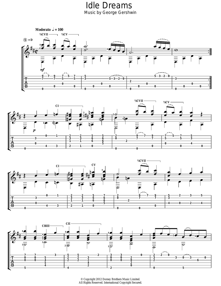 Idle Dreams Electric Guitar scores gallery preview page 1