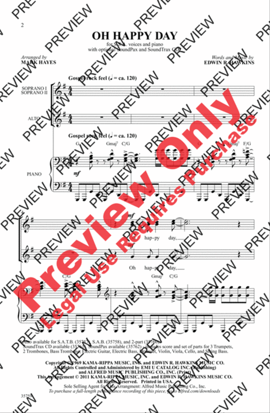 Oh Happy Day Women's Choir scores gallery preview page 2