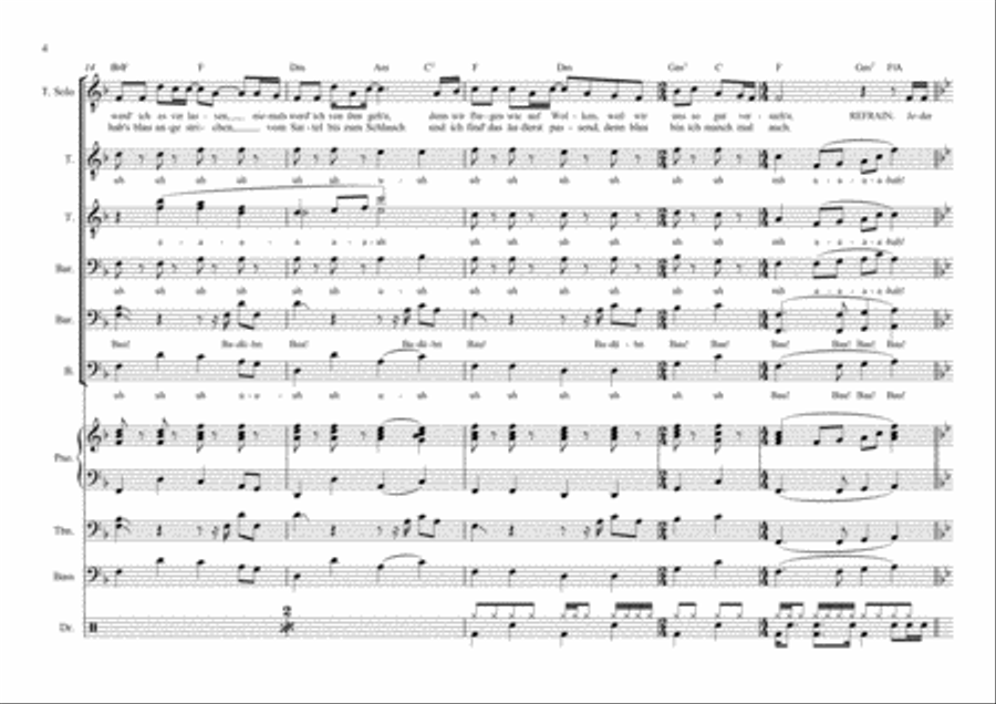 Mein Fahrrad - Choral + Bandinstruments (optional) TTBB scores gallery preview page 4