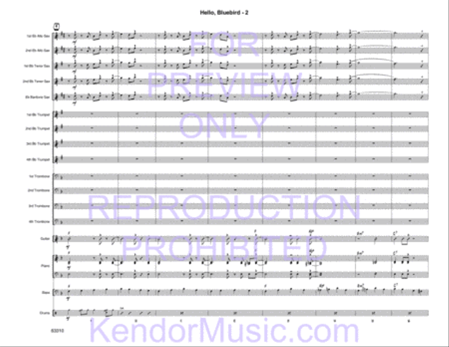Hello, Bluebird (based on the chord changes to 'Bye Bye Blackbird' by Ray Henderson) image number null