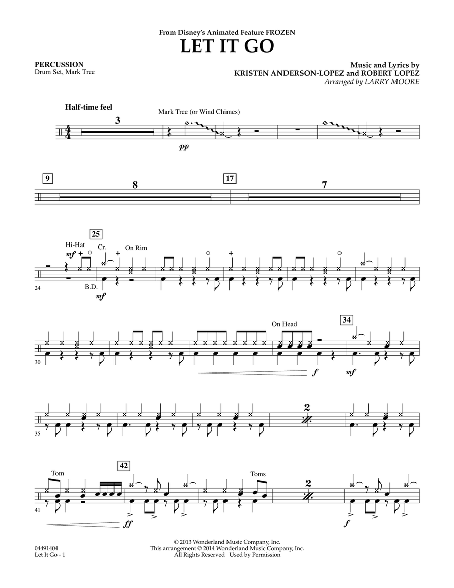 Let It Go - Percussion Orchestra scores gallery preview page 1
