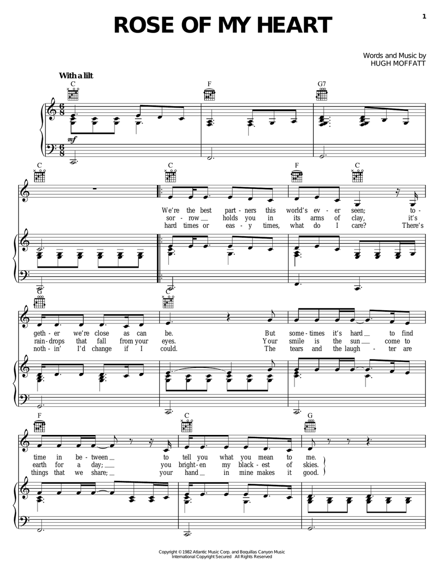 Rose Of My Heart Acoustic Guitar scores gallery preview page 1