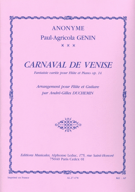 Le Carnaval De Venise (flute & Guitar)