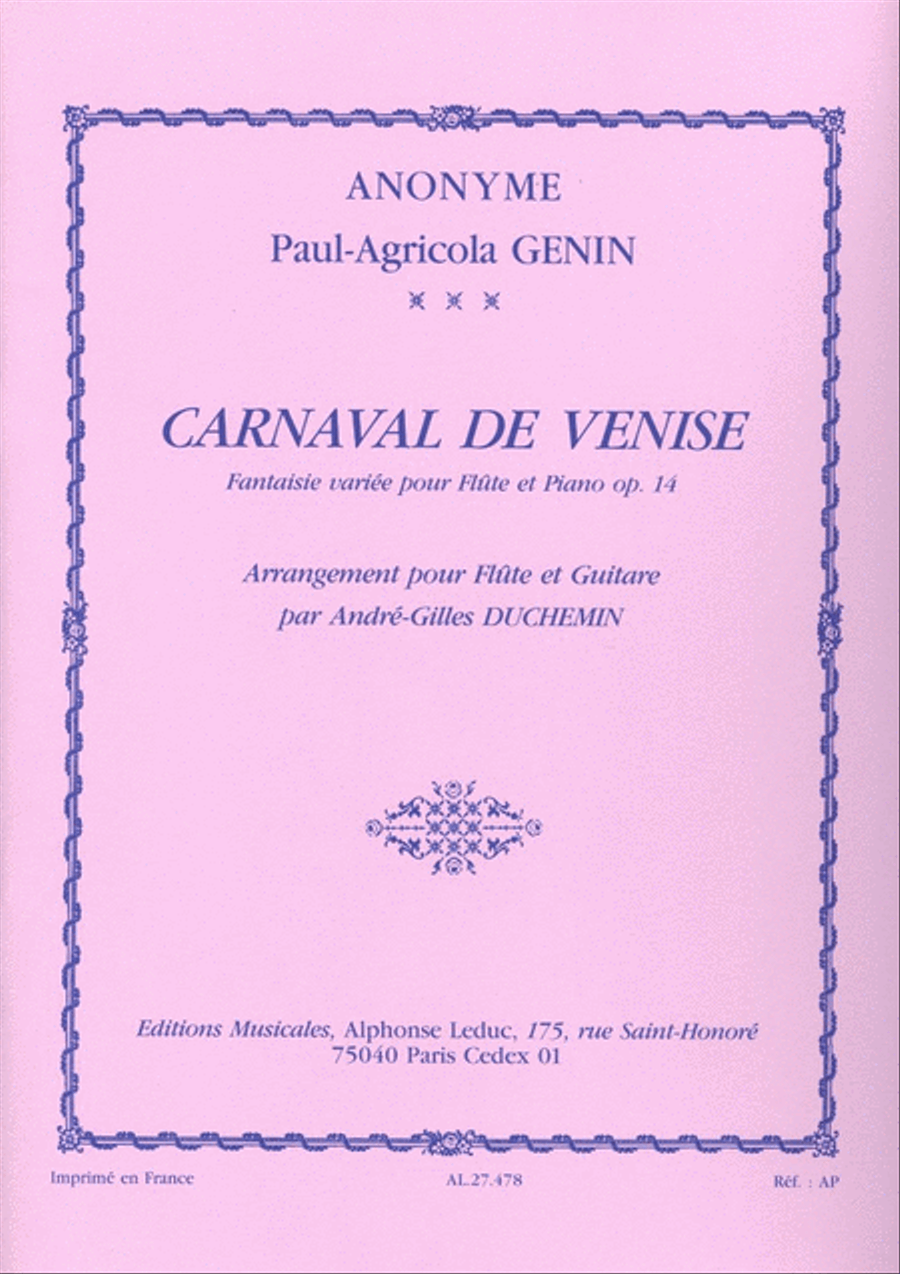 Le Carnaval De Venise (flute & Guitar) Flute Solo scores gallery preview page 1