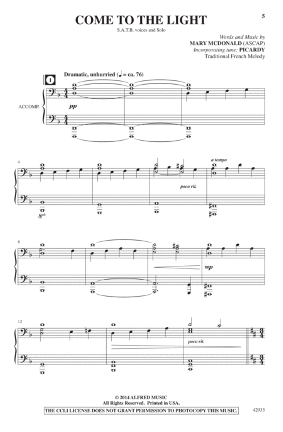 Darkness into Light Darkness into Light 4-Part scores gallery preview page 6