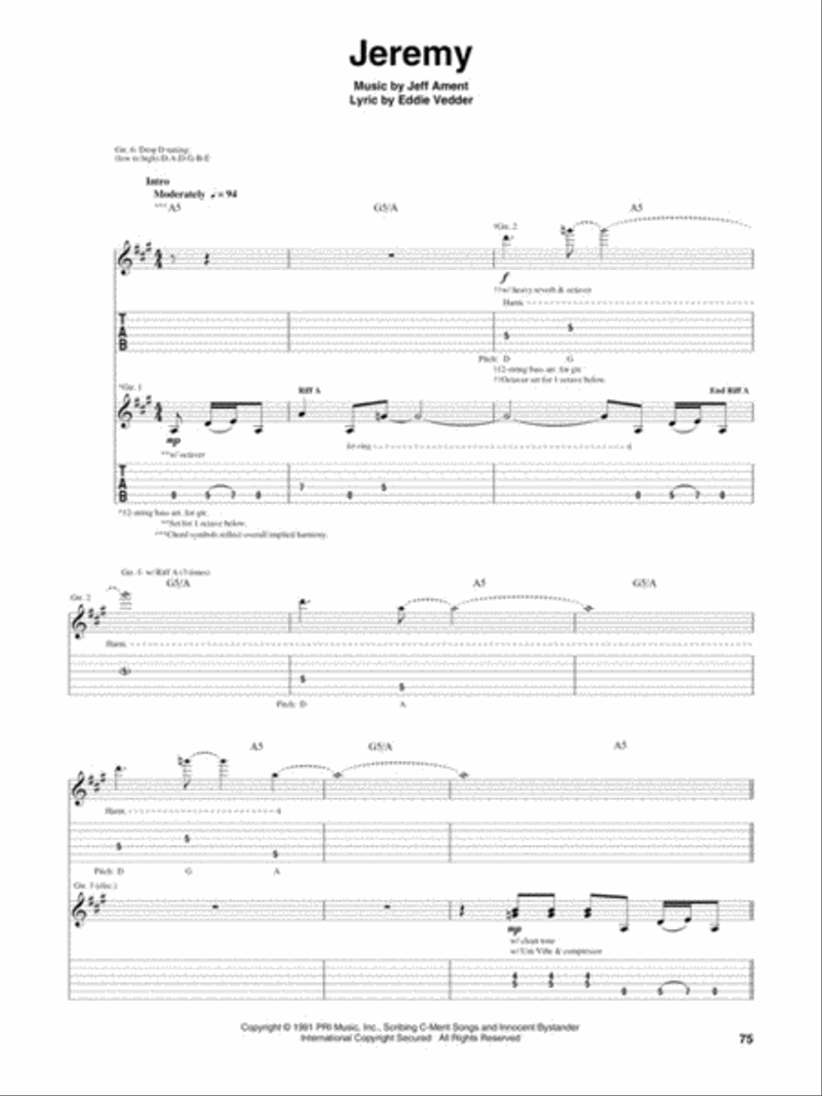 Pearl Jam – Ten Pearl Jam – Ten Electric Guitar scores gallery preview page 7