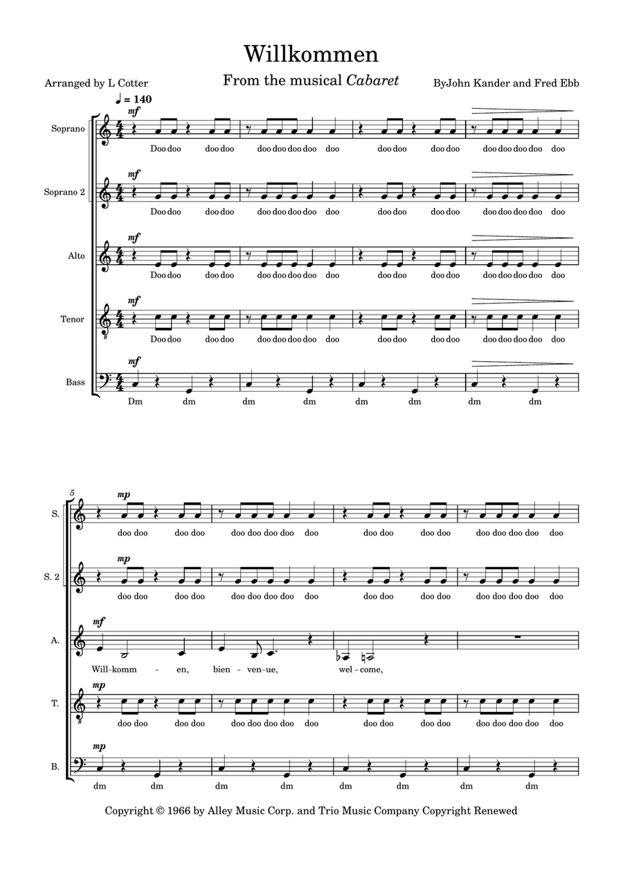 Willkommen 4-Part scores gallery preview page 1